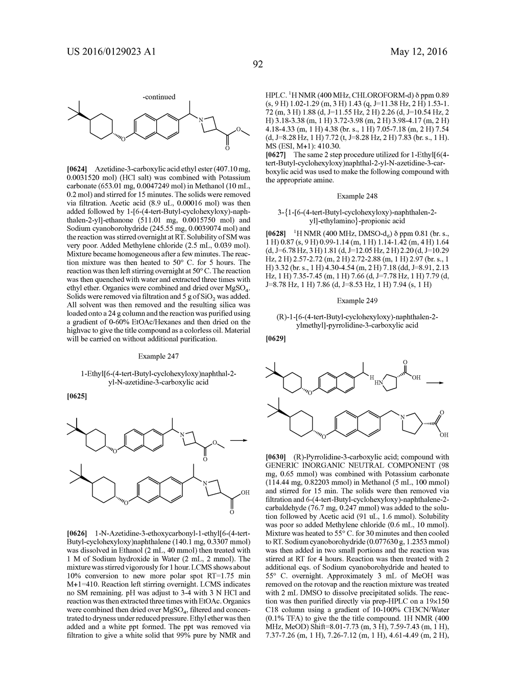 BICYCLIC ARYL SPHINGOSINE 1-PHOSPHATE ANALOGS - diagram, schematic, and image 93