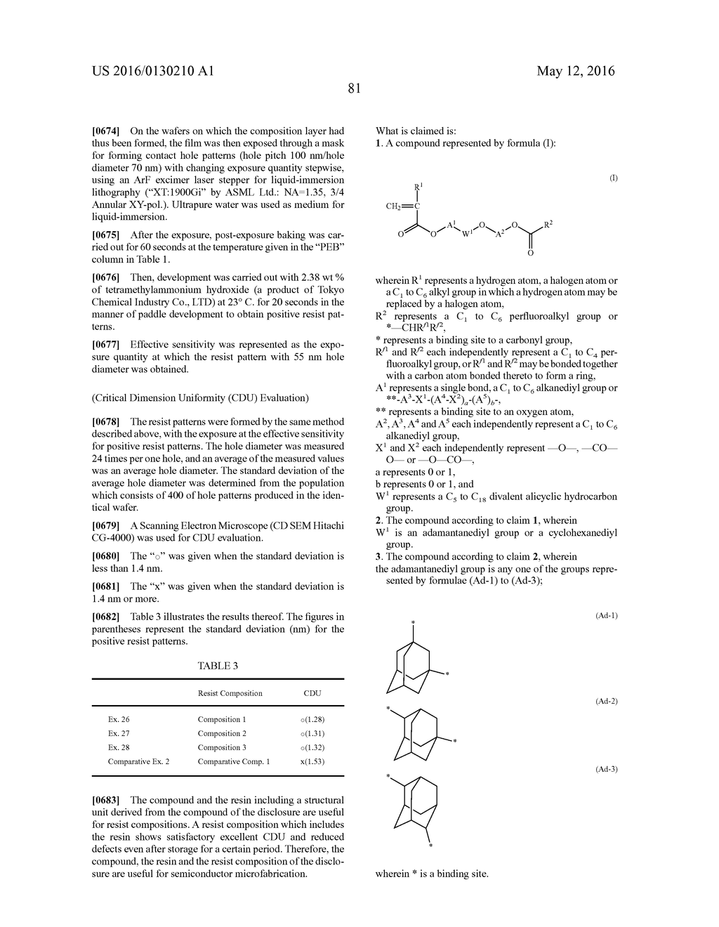 COMPOUND, RESIN, RESIST COMPOSITION AND METHOD FOR PRODUCING RESIST     PATTERN - diagram, schematic, and image 82