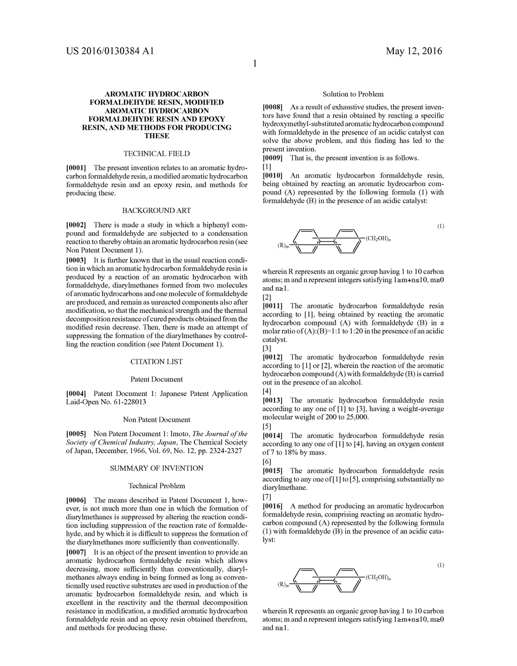 AROMATIC HYDROCARBON FORMALDEHYDE RESIN, MODIFIED AROMATIC HYDROCARBON     FORMALDEHYDE RESIN AND EPOXY RESIN, AND METHODS FOR PRODUCING THESE - diagram, schematic, and image 02