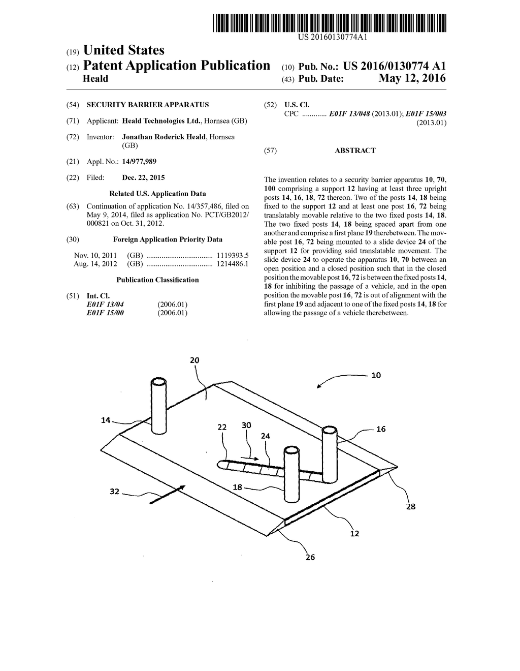 Security Barrier Apparatus - diagram, schematic, and image 01