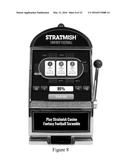 SPECIALIZED SLOT MACHINE FOR CONDUCTING A WAGERING GAME USING REAL TIME OR     LIVE ACTION EVENT CONTENT diagram and image