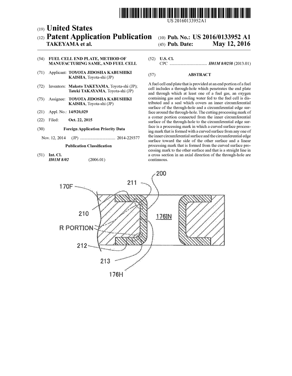 Fuel Cell End Plate, Method of Manufacturing Same, and Fuel Cell - diagram, schematic, and image 01