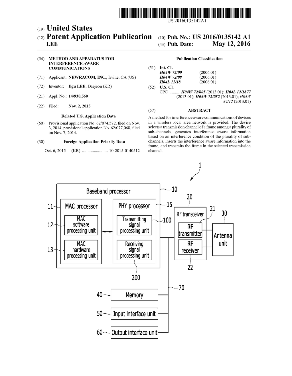 METHOD AND APPARATUS FOR INTERFERENCE AWARE COMMUNICATIONS - diagram, schematic, and image 01