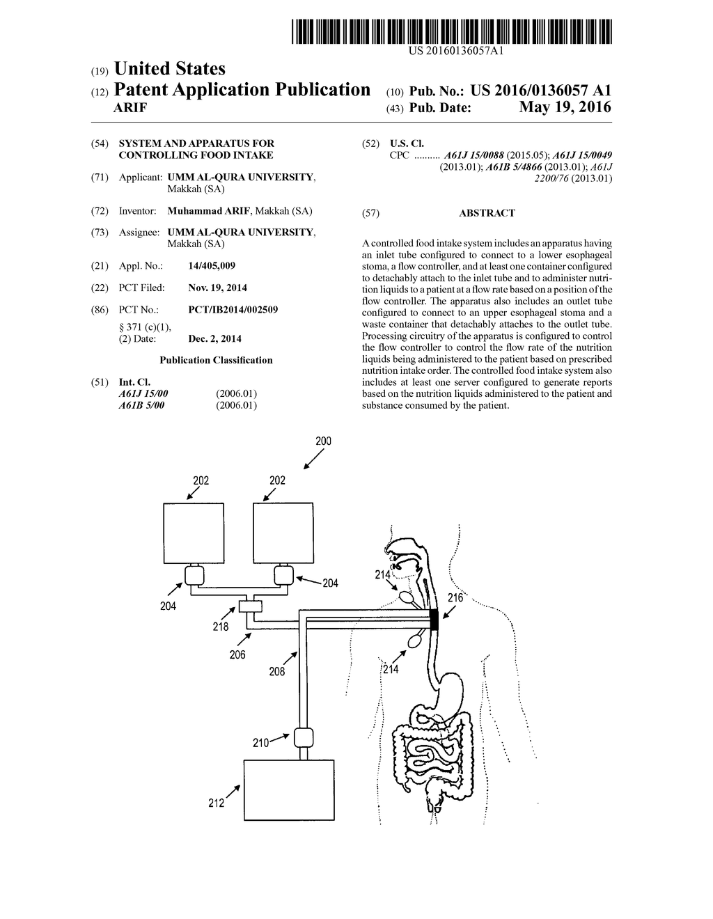 SYSTEM AND APPARATUS FOR CONTROLLING FOOD INTAKE - diagram, schematic, and image 01