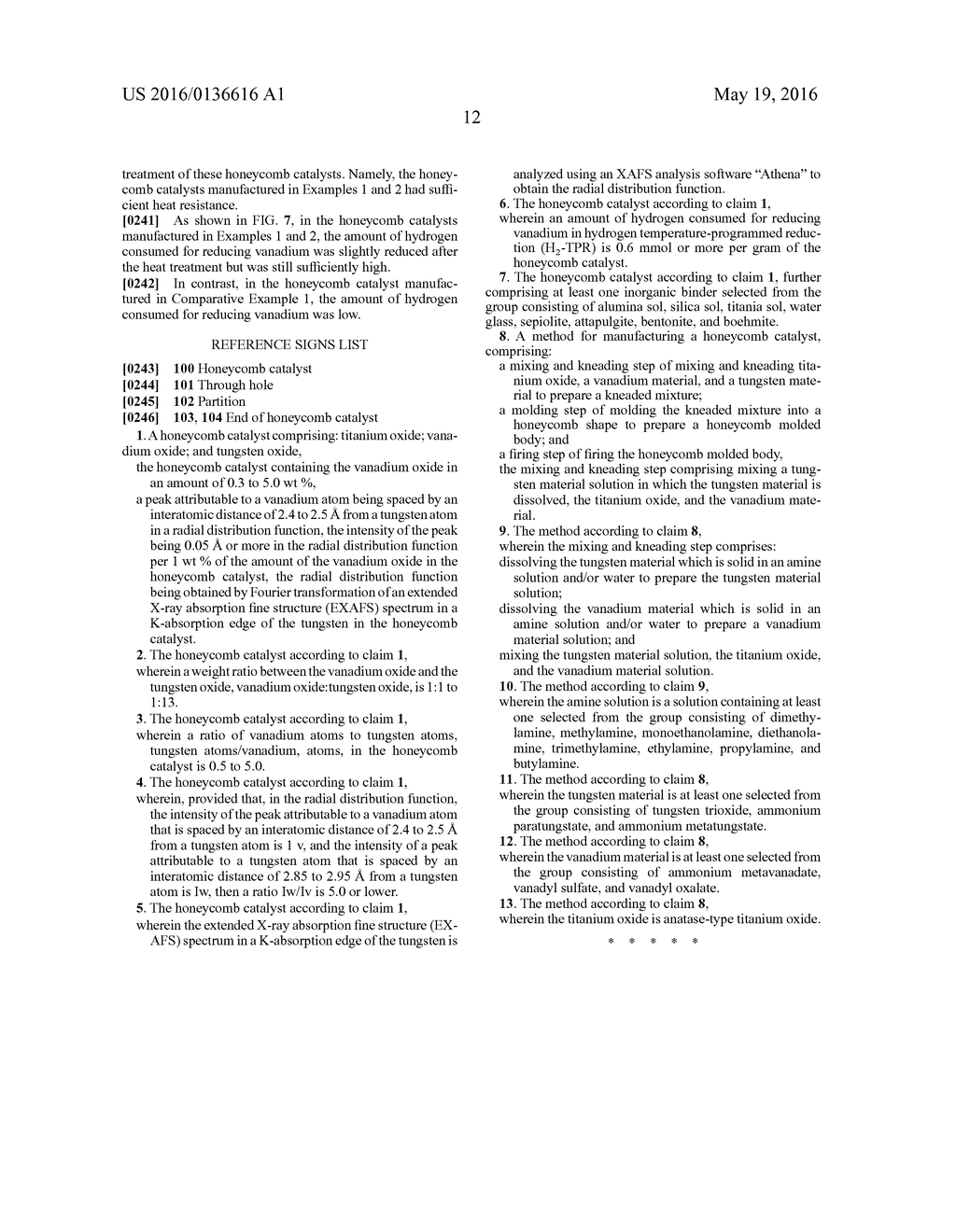 HONEYCOMB CATALYST AND METHOD FOR MANUFACTURING HONEYCOMB CATALYST - diagram, schematic, and image 18