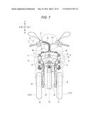 VEHICLE PROVIDED WITH LEANING-CAPABLE VEHICLE-BODY FRAME AND TWO FRONT     WHEELS diagram and image