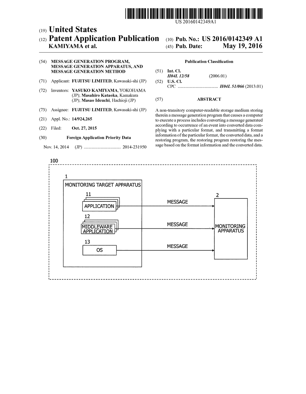 MESSAGE GENERATION PROGRAM, MESSAGE GENERATION APPARATUS, AND MESSAGE     GENERATION METHOD - diagram, schematic, and image 01