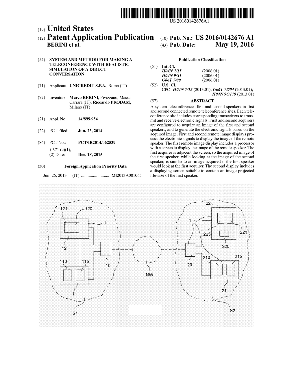 SYSTEM AND METHOD FOR MAKING A TELECONFERENCE WITH REALISTIC SIMULATION OF     A DIRECT CONVERSATION - diagram, schematic, and image 01