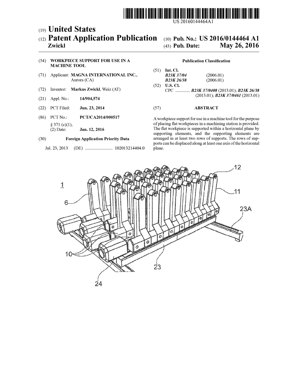 Workpiece Support For Use In A Machine Tool - diagram, schematic, and image 01