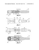 HAND TOOL HAVING A HEAD WHICH IS POSITION-ADJUSTABLE AND LOCKABLE RELATIVE     TO A HANDLE diagram and image