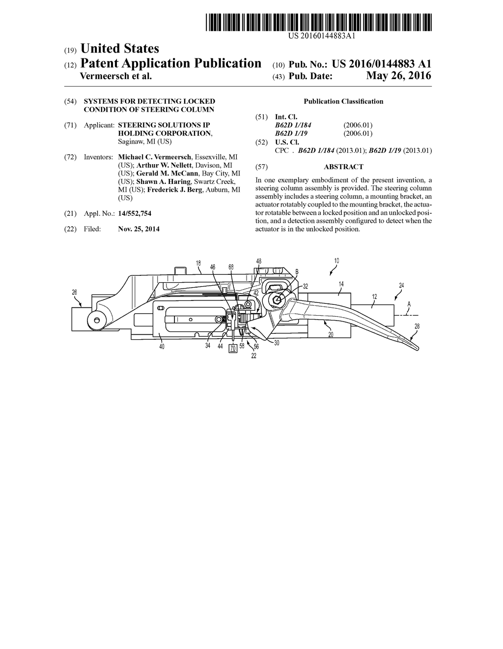 SYSTEMS FOR DETECTING LOCKED CONDITION OF STEERING COLUMN - diagram, schematic, and image 01