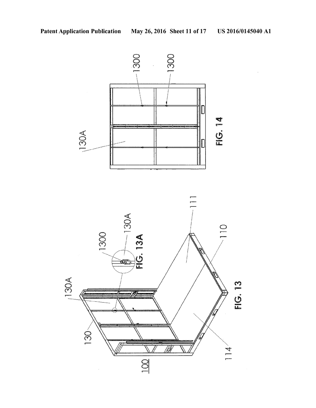 MODULAR SHIPPING CONTAINER HAVING HINGED DOORS, SYSTEM, AND METHOD - diagram, schematic, and image 12