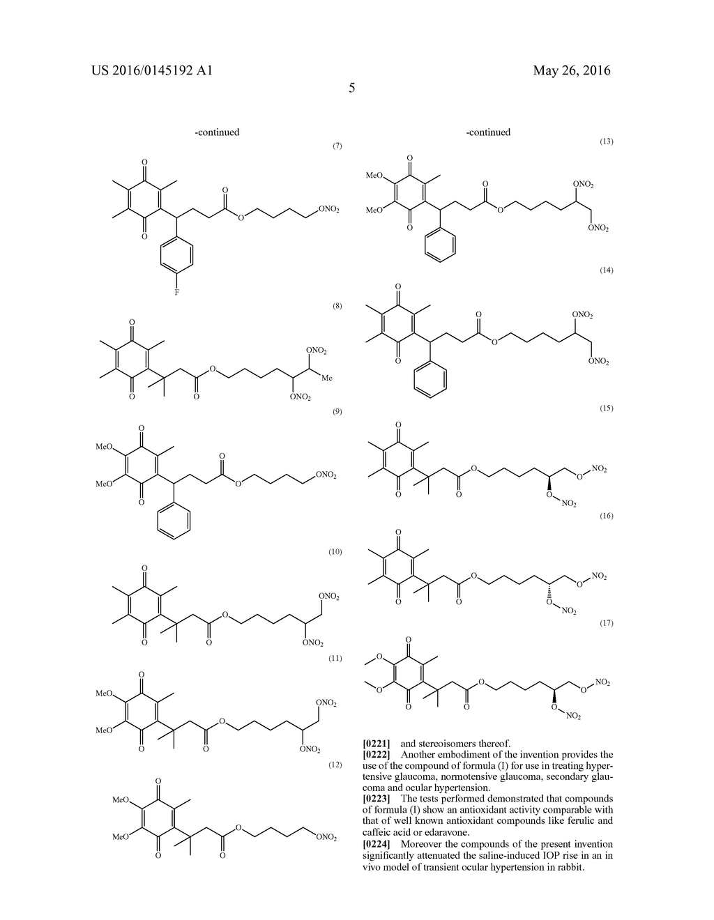 QUINONE BASED NITRIC OXIDE DONATING COMPOUNDS FOR OPHTHALMIC USE - diagram, schematic, and image 06