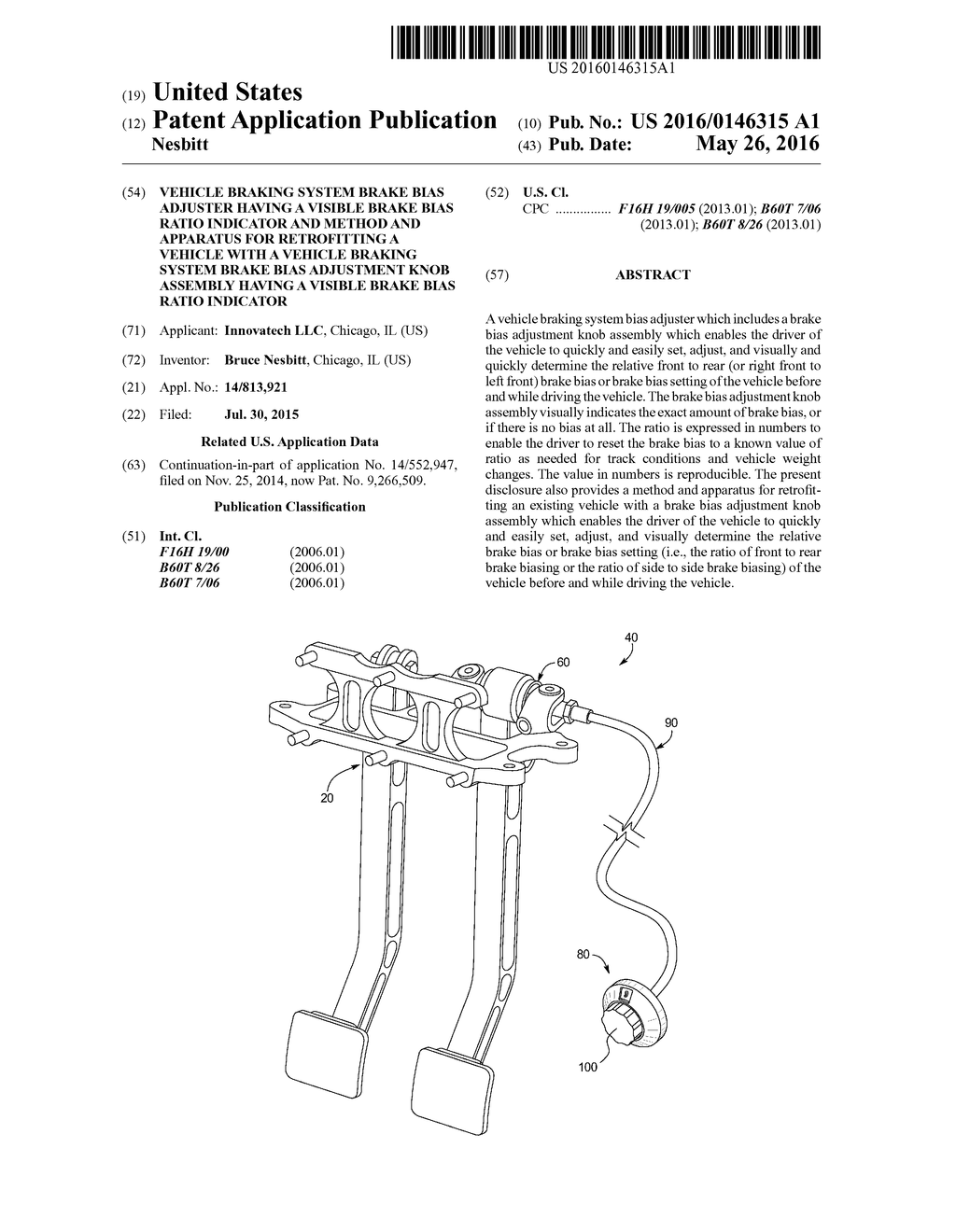 VEHICLE BRAKING SYSTEM BRAKE BIAS ADJUSTER HAVING A VISIBLE BRAKE BIAS     RATIO INDICATOR AND METHOD AND APPARATUS FOR RETROFITTING A VEHICLE WITH     A VEHICLE BRAKING SYSTEM BRAKE BIAS ADJUSTMENT KNOB ASSEMBLY HAVING A     VISIBLE BRAKE BIAS RATIO INDICATOR - diagram, schematic, and image 01