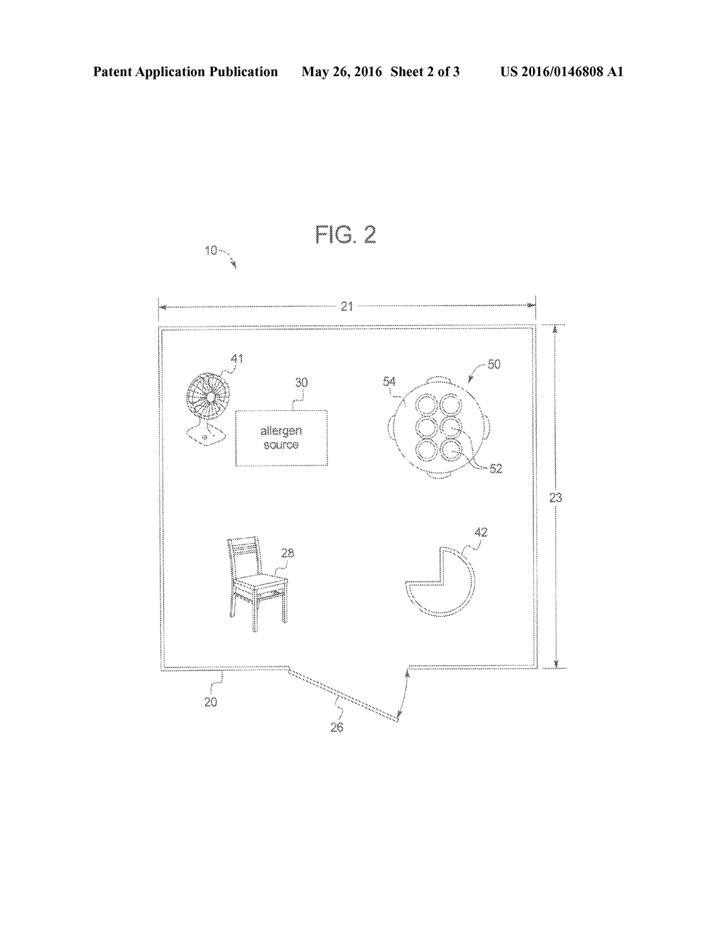 APPARATUSES AND METHODS FOR GENERATING AND MEASUIRNG ENVIRONMENTAL LEVELS     OF ALLERGENS - diagram, schematic, and image 03