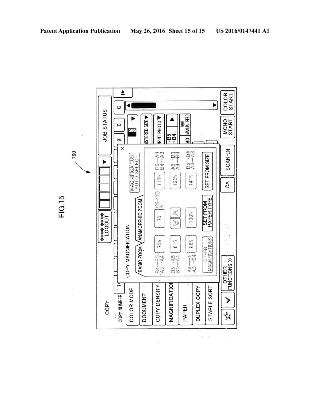 INFORMATION INPUT DEVICE HAVING EXPRESS MODE DISPLAY, CONTROL METHOD     THEREOF AND IMAGE FORMING APPARATUS - diagram, schematic, and image 16