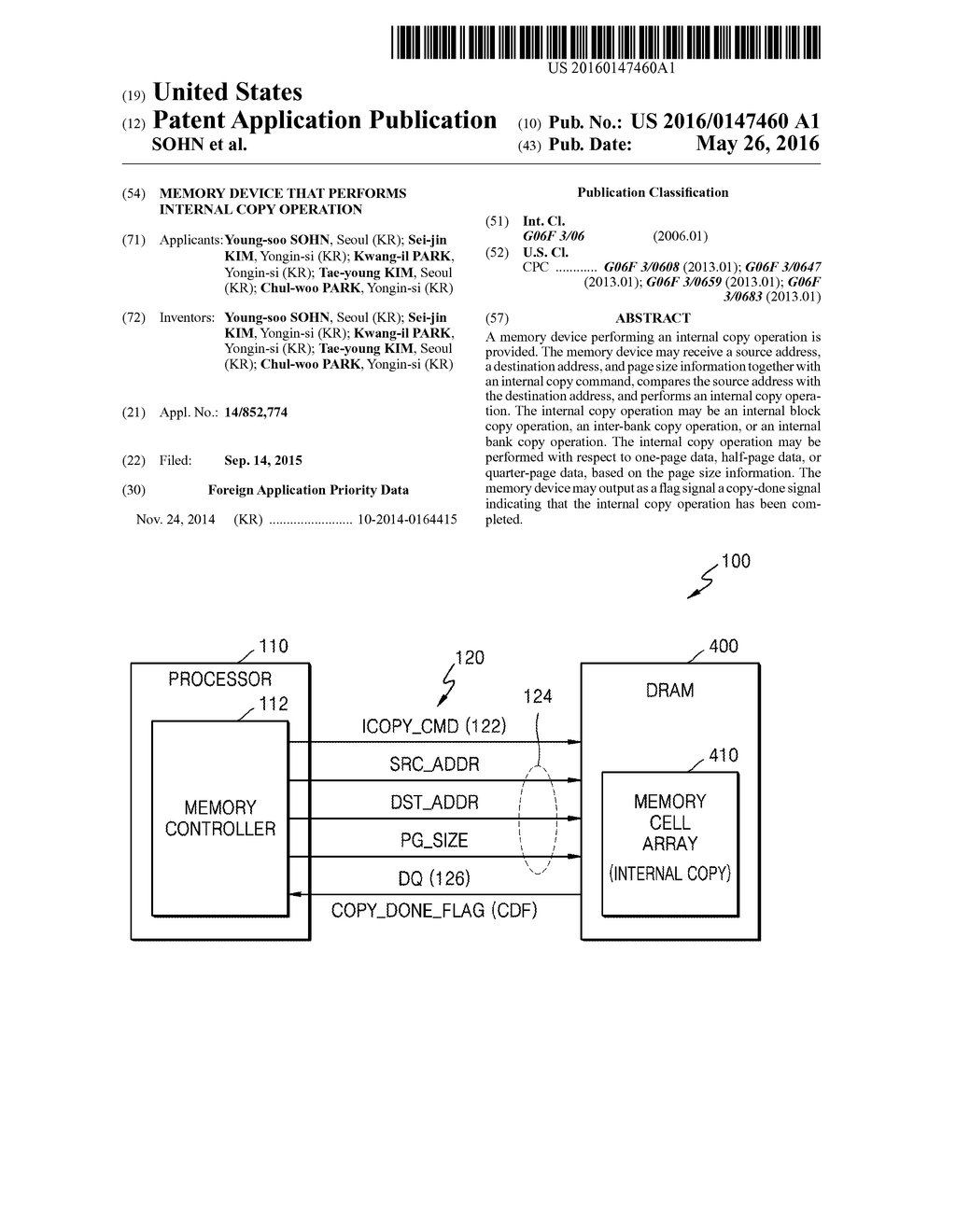 MEMORY DEVICE THAT PERFORMS INTERNAL COPY OPERATION - diagram, schematic, and image 01