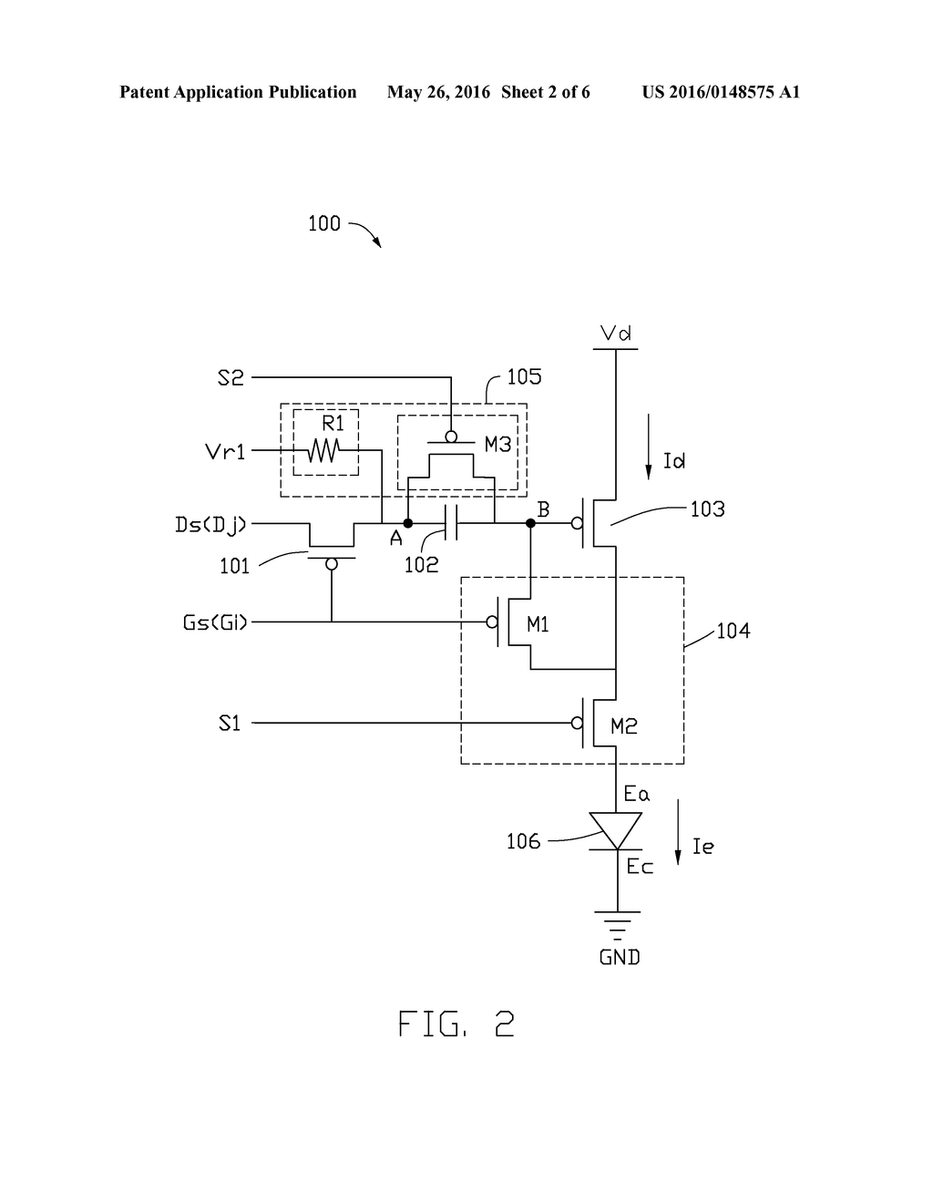 PIXEL UNIT STRUCTURE OF ORGANIC LIGHT EMITTING DIODE DISPLAY PANEL AND     DRIVING MECHANISM THEREOF - diagram, schematic, and image 03