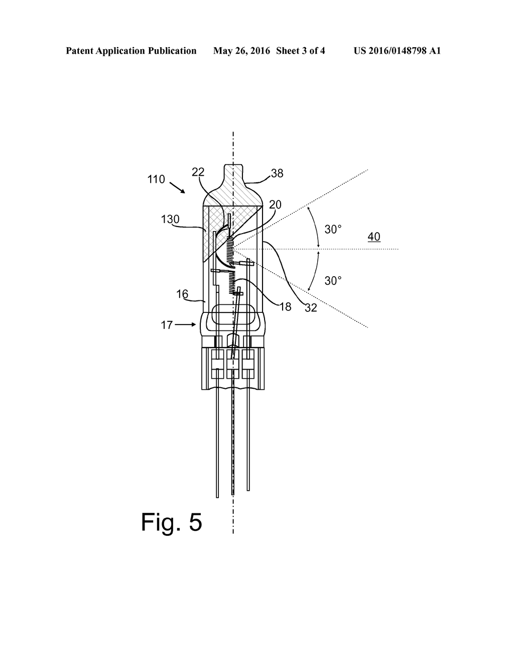 Lamp and headlighting arrangement for obtaining a color appearance in an     automotive headlight - diagram, schematic, and image 04