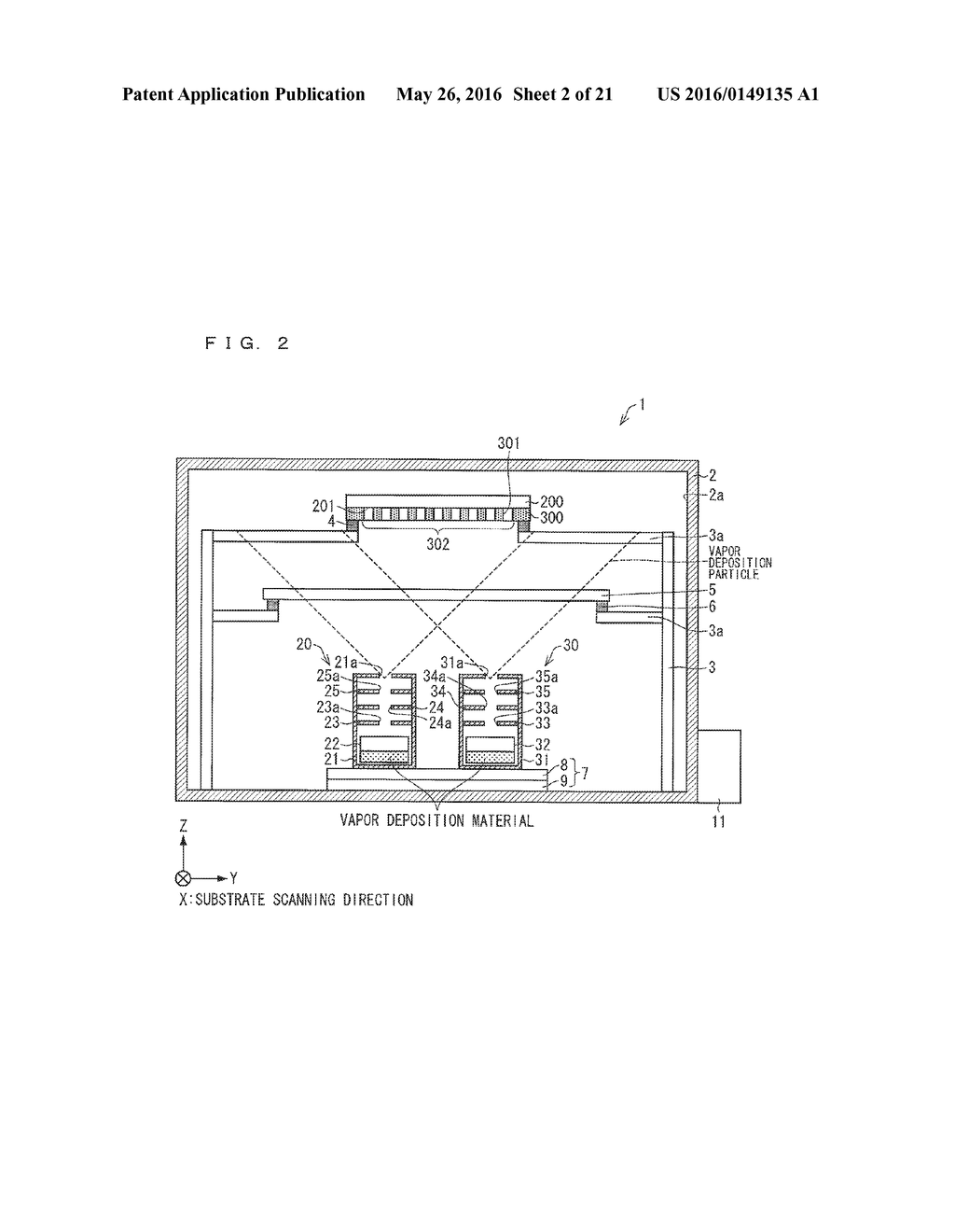 VAPOR DEPOSITION PARTICLE PROJECTION DEVICE AND VAPOR DEPOSITION DEVICE - diagram, schematic, and image 03