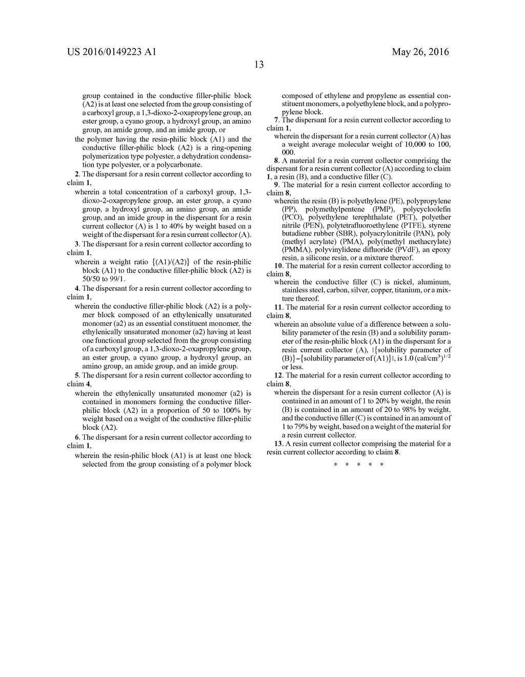 DISPERSANT FOR RESIN COLLECTORS, MATERIAL FOR RESIN COLLECTORS, AND RESIN     COLLECTOR - diagram, schematic, and image 14