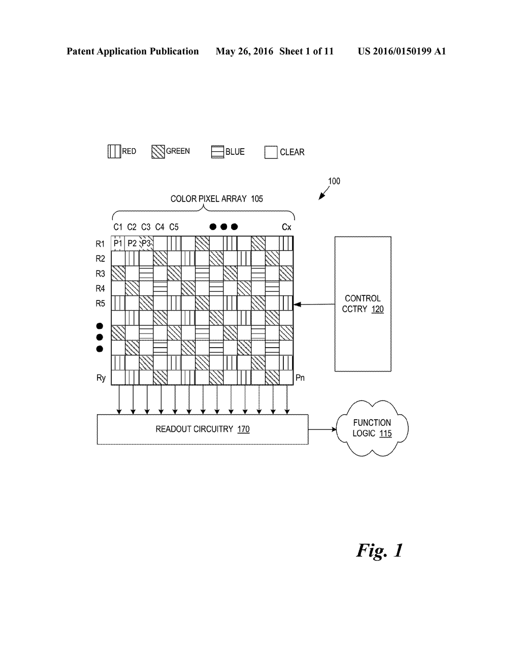 RGBC COLOR FILTER ARRAY PATTERNS TO MINIMIZE COLOR ALIASING - diagram, schematic, and image 02