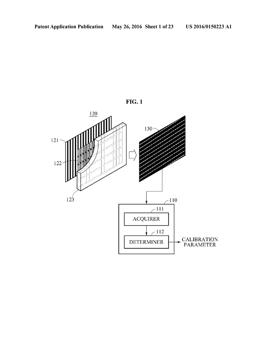 METHOD OF DETERMINING CALIBRATION PARAMETER FOR THREE-DIMENSIONAL (3D)     DISPLAY DEVICE AND 3D DISPLAY DEVICE USING THE METHOD - diagram, schematic, and image 02