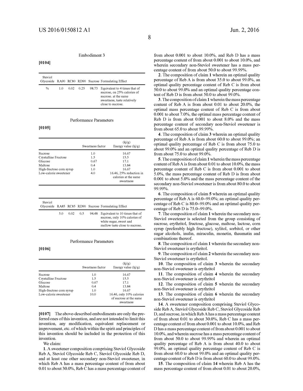 SWEETENER COMPOSITIONS COMPRISING STEVIOL GLYCOSIDES AND OTHER SWEETENERS - diagram, schematic, and image 12