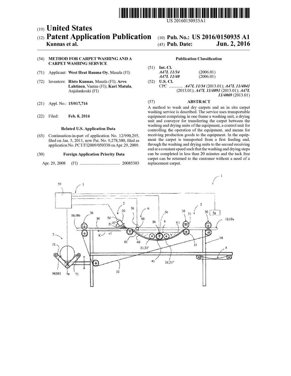 Method for carpet washing and a carpet washing service - diagram, schematic, and image 01