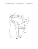 CONTAINER WITH TRAPEZOID-SHAPED LONGITUDINAL SIDE AND RELATED METHODS diagram and image