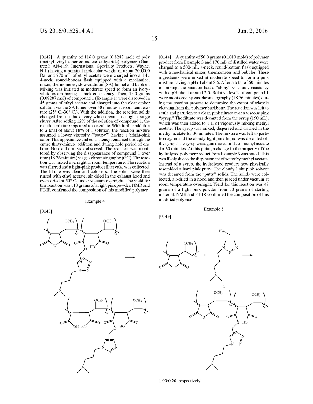 4- AND 5-SUBSTITUTED 1,2,3-TRIAZOLE, AND REGIOISOMER MIXTURES THEREOF,     MODIFIED POLYMERS - diagram, schematic, and image 16
