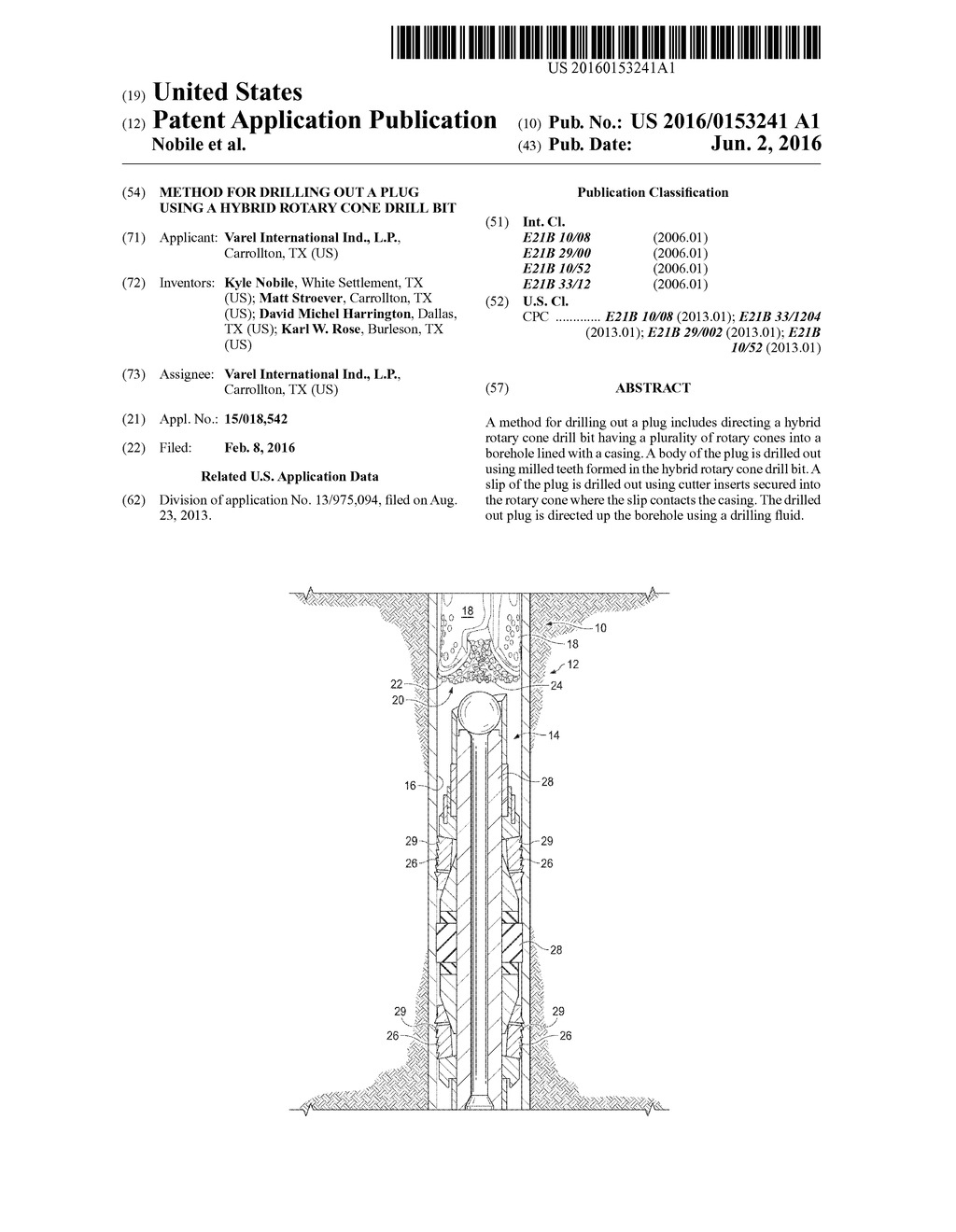 METHOD FOR DRILLING OUT A PLUG USING A HYBRID ROTARY CONE DRILL BIT - diagram, schematic, and image 01