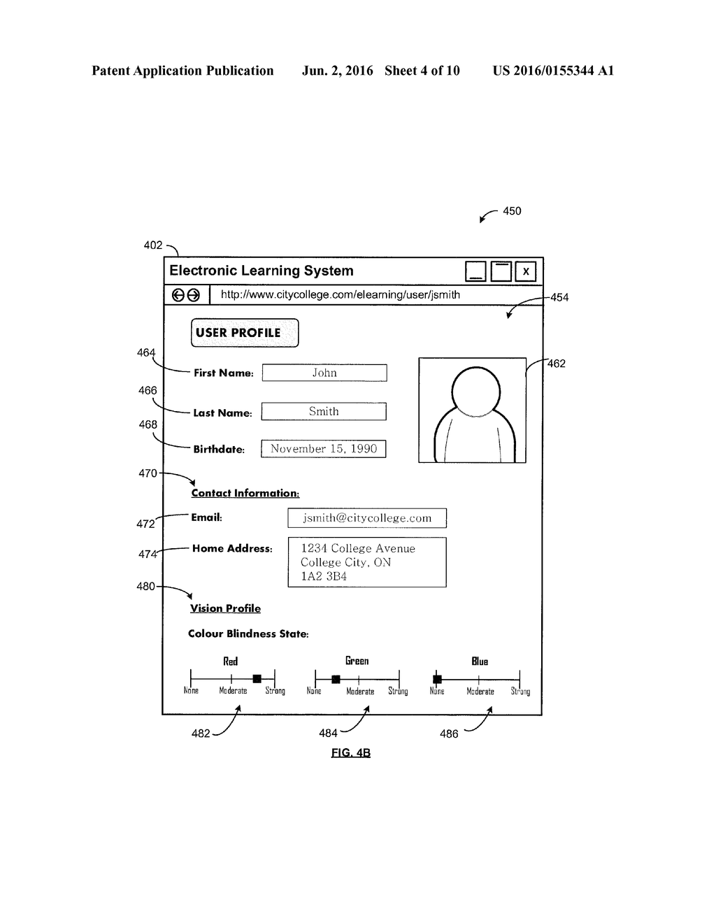 Methods and Systems for Modifying Content of an Electronic Learning System     for Vision Deficient Users - diagram, schematic, and image 05