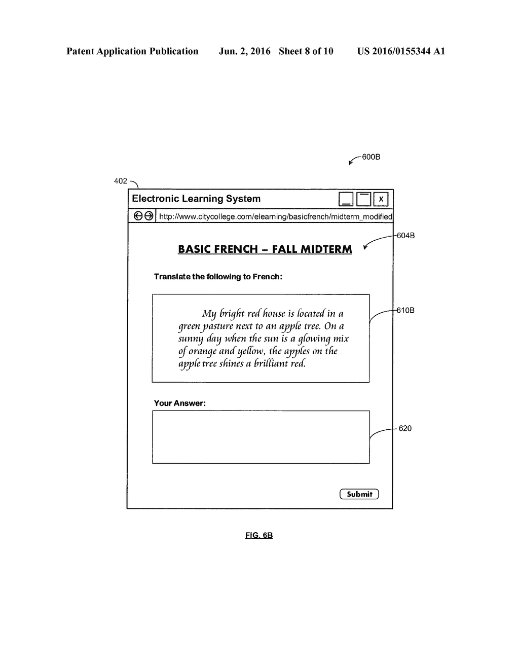 Methods and Systems for Modifying Content of an Electronic Learning System     for Vision Deficient Users - diagram, schematic, and image 09