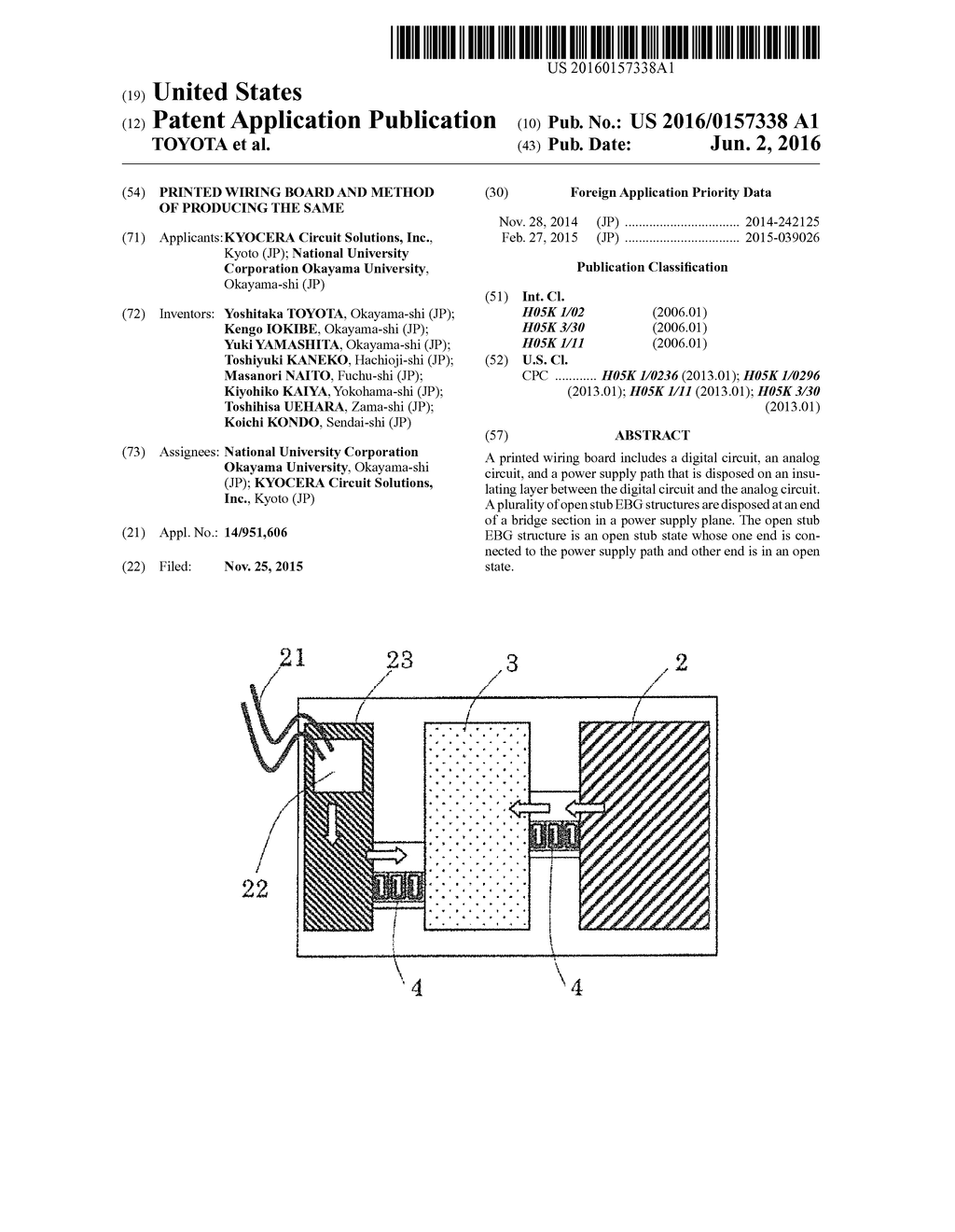 PRINTED WIRING BOARD AND METHOD OF PRODUCING THE SAME - diagram, schematic, and image 01