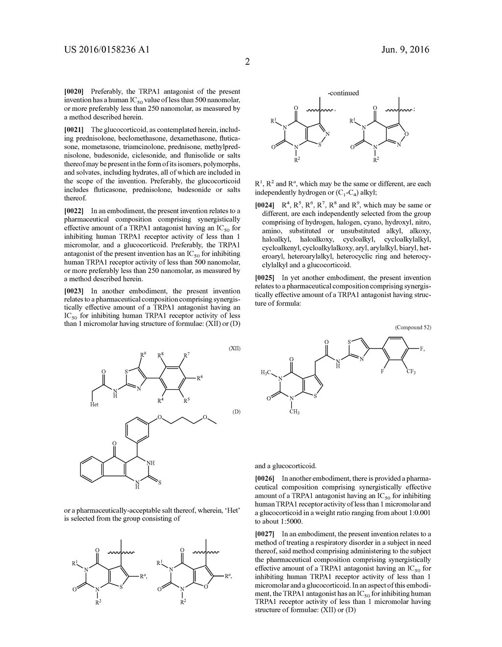 PHARMACEUTICAL COMPOSITION COMPRISING A TRPA1 ANTAGONIST AND A STEROID - diagram, schematic, and image 09