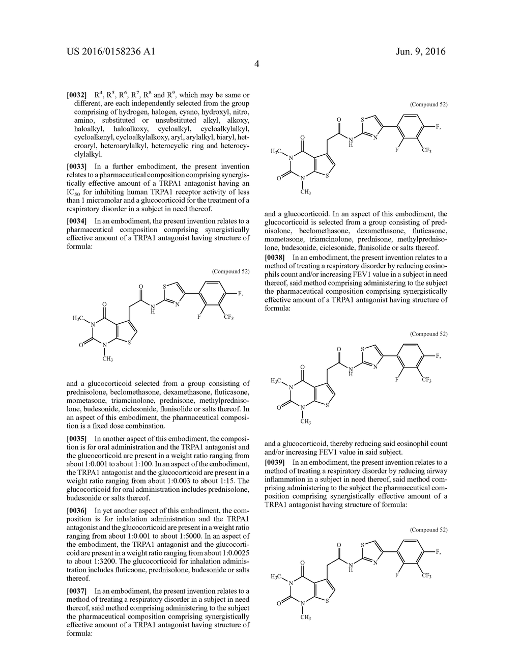 PHARMACEUTICAL COMPOSITION COMPRISING A TRPA1 ANTAGONIST AND A STEROID - diagram, schematic, and image 11