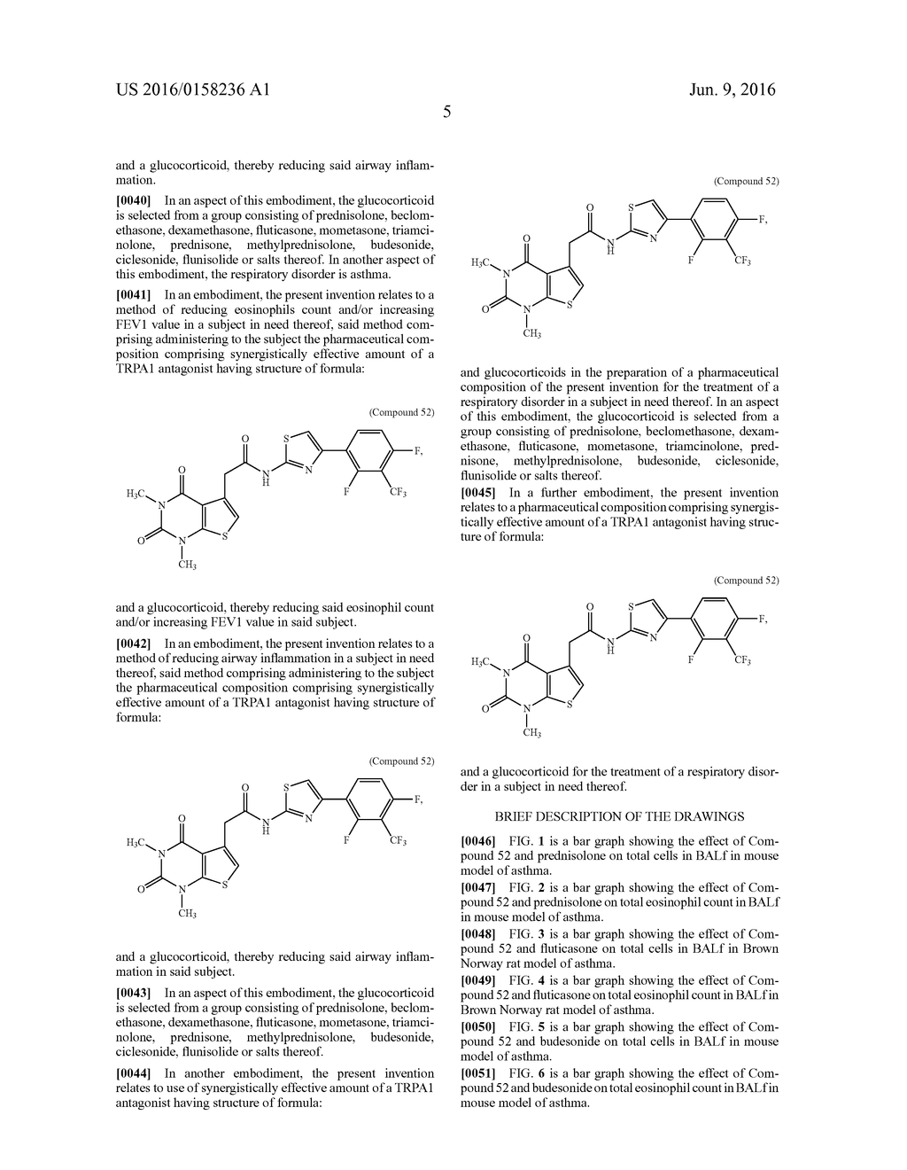 PHARMACEUTICAL COMPOSITION COMPRISING A TRPA1 ANTAGONIST AND A STEROID - diagram, schematic, and image 12