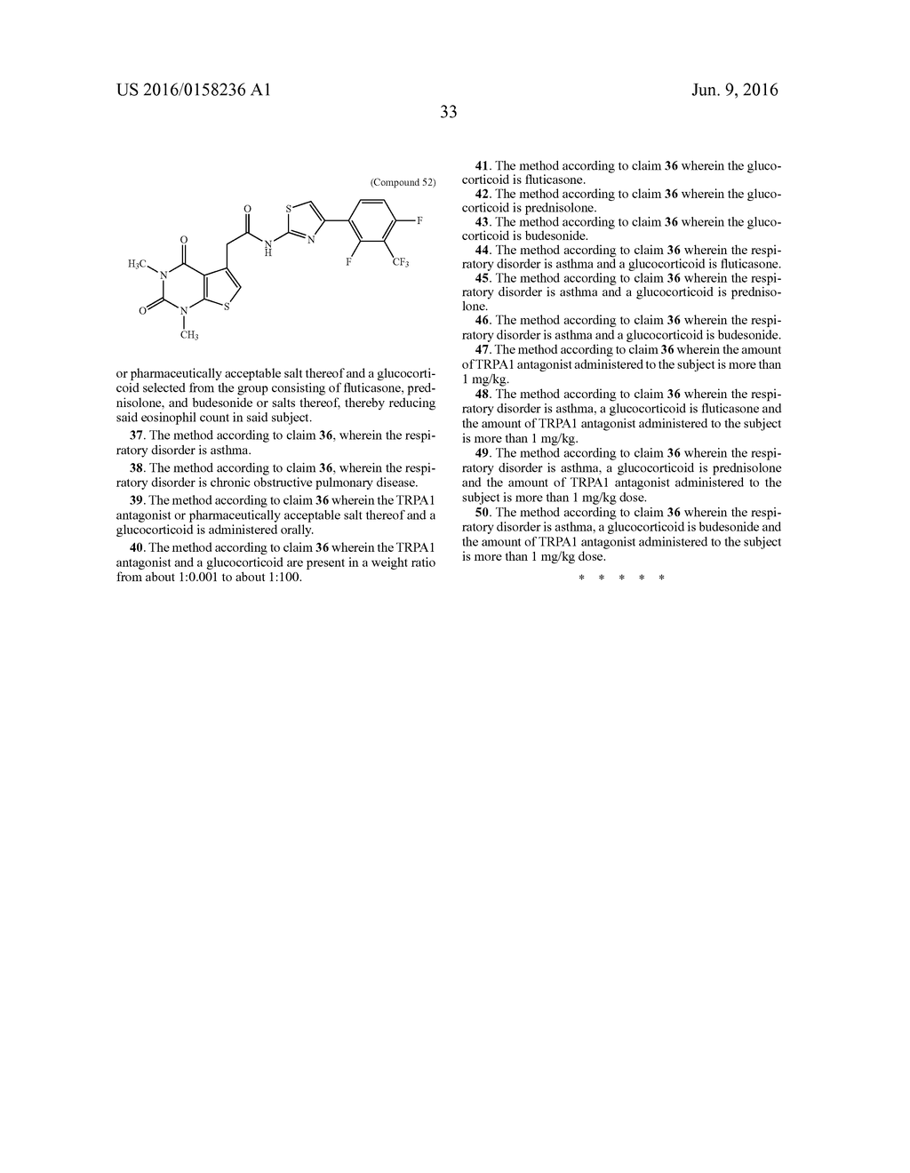 PHARMACEUTICAL COMPOSITION COMPRISING A TRPA1 ANTAGONIST AND A STEROID - diagram, schematic, and image 40