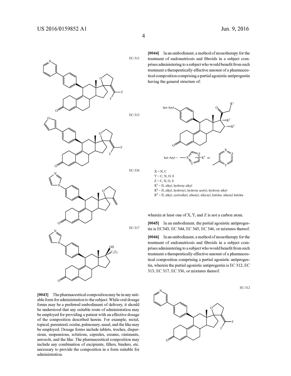 COMBINATION OF ESTROGENS PLUS ANTIPROGESTINS WITH SIGNIFICANT PARTIAL     AGONISTIC EFFECT AS AN EFFECTIVE TREATMENT OF MENOPAUSAL SYMPTOMS AND FOR     PREVENTION OF THE OCCURRENCE OF BREAST CANCER - diagram, schematic, and image 15