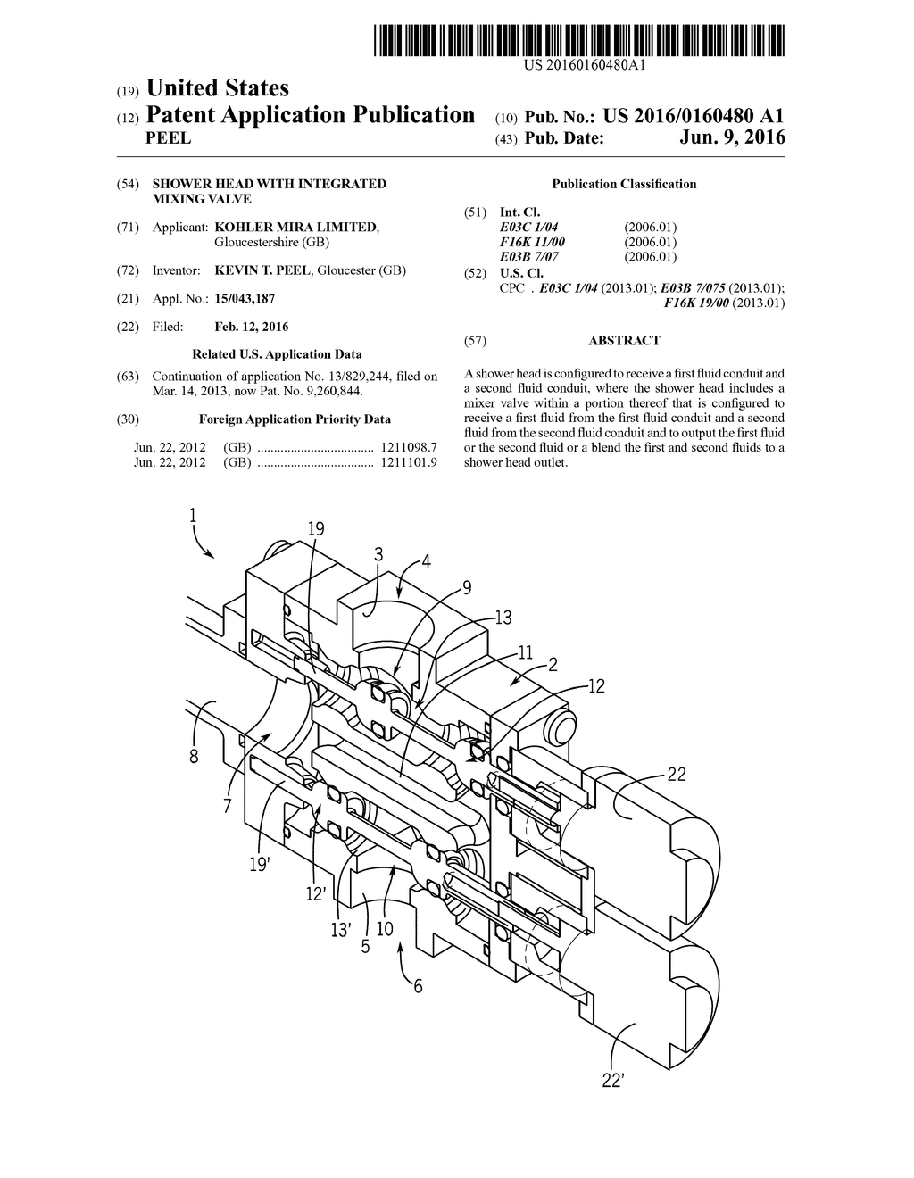 SHOWER HEAD WITH INTEGRATED MIXING VALVE - diagram, schematic, and image 01