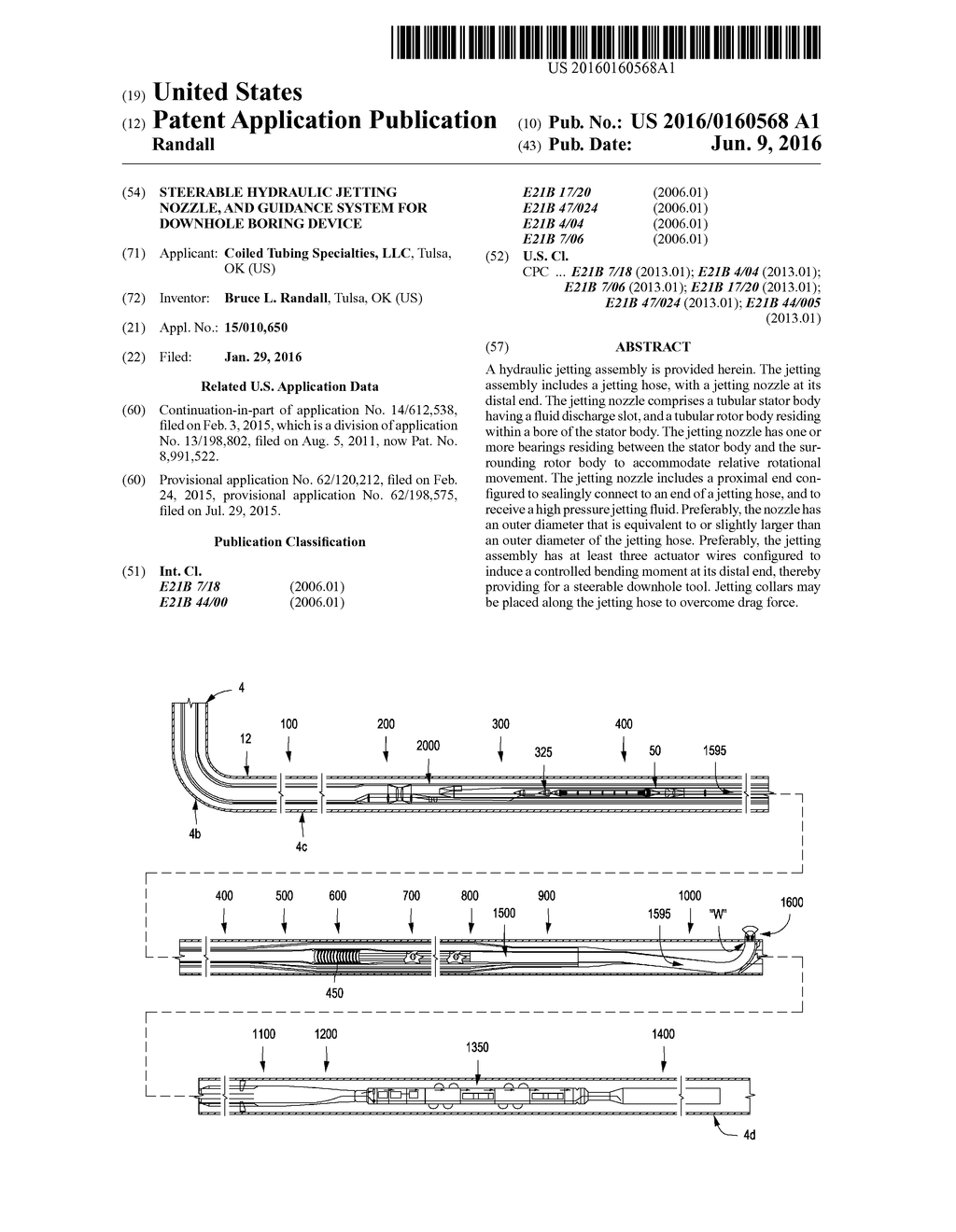 Steerable Hydraulic Jetting Nozzle, and Guidance System for Downhole     Boring Device - diagram, schematic, and image 01