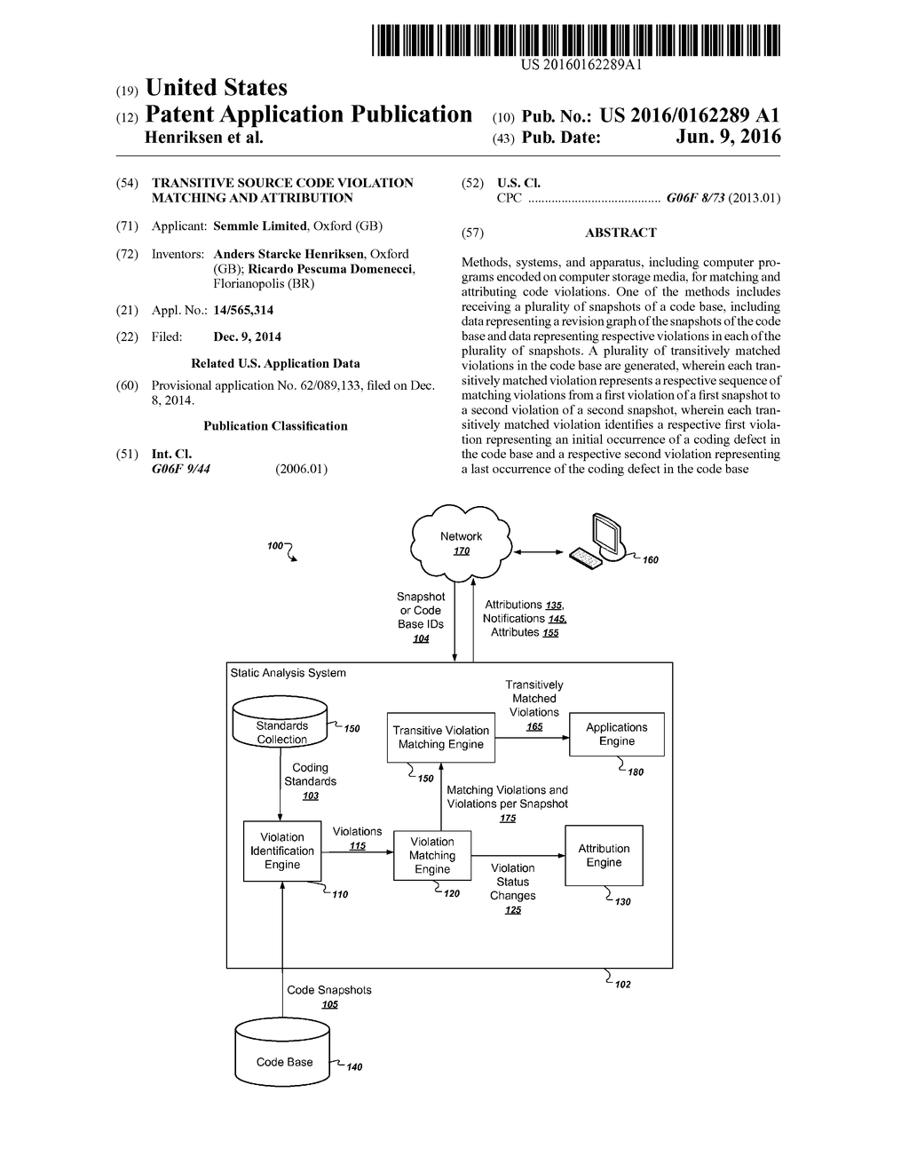 TRANSITIVE SOURCE CODE VIOLATION MATCHING AND ATTRIBUTION - diagram, schematic, and image 01