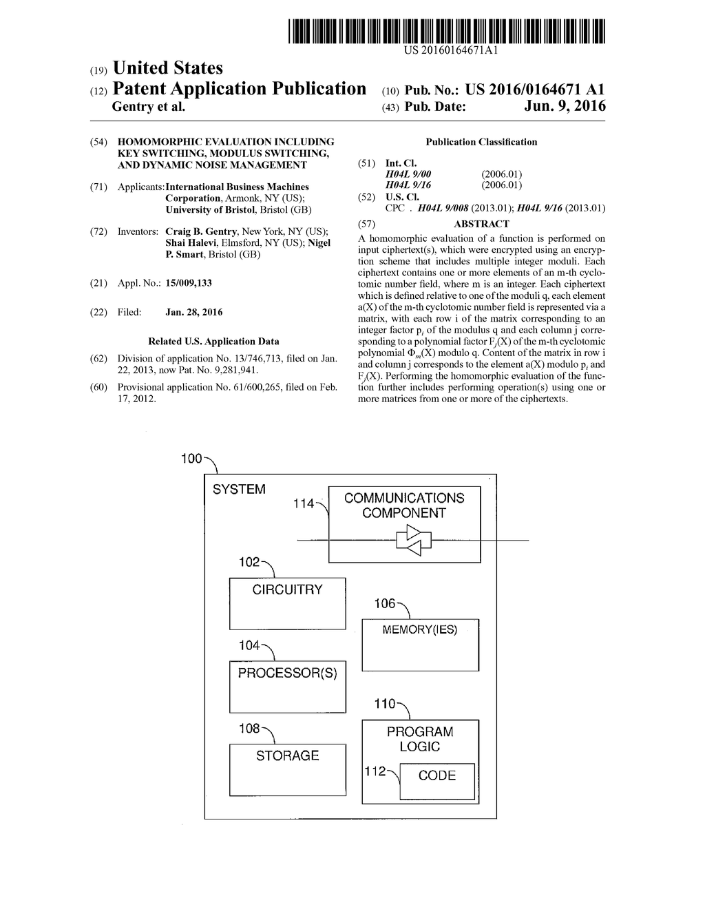 Homomorphic Evaluation Including Key Switching, Modulus Switching, And     Dynamic Noise Management - diagram, schematic, and image 01