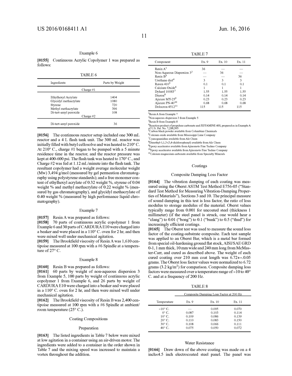 COATING COMPOSITIONS, COATINGS AND METHODS FOR SOUND AND VIBRATION DAMPING     AND WATER RESISTANCE - diagram, schematic, and image 12