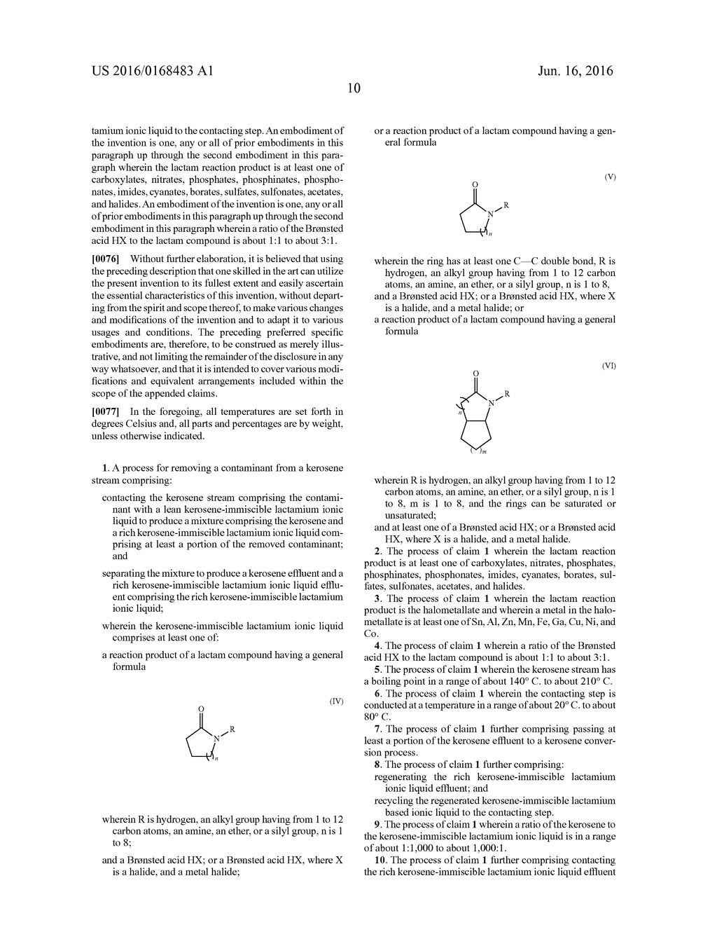 CONTAMINANT REMOVAL FROM KEROSENE STREAMS WITH LACTAMIUM BASED IONIC     LIQUIDS - diagram, schematic, and image 14