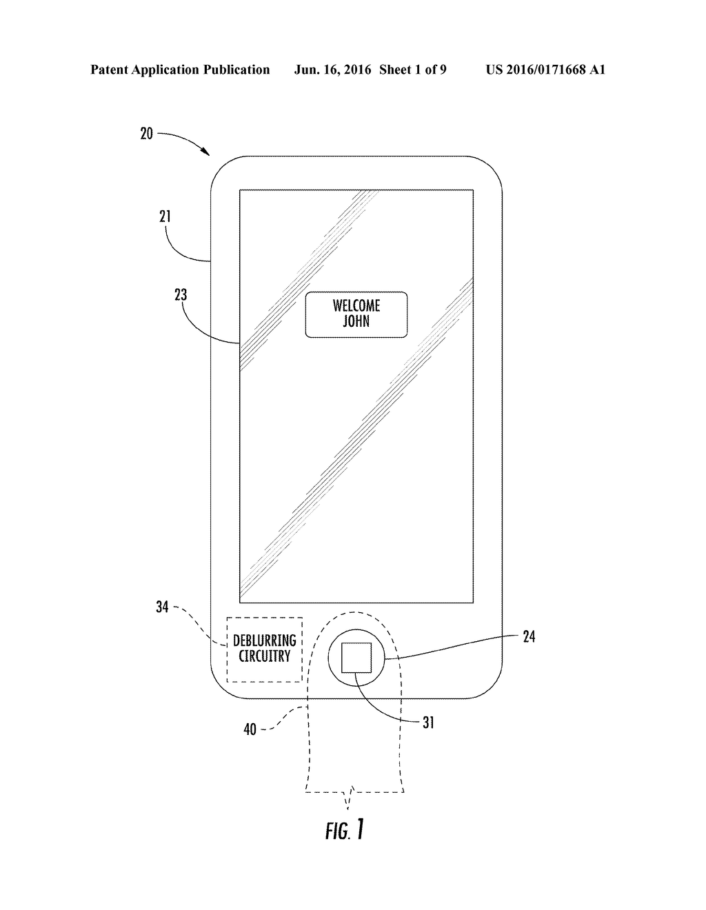 ELECTRONIC DEVICE INCLUDING SUB-ARRAY BASED DEBLURRING OF A BLURRED FINGER     IMAGE AND RELATED METHODS - diagram, schematic, and image 02