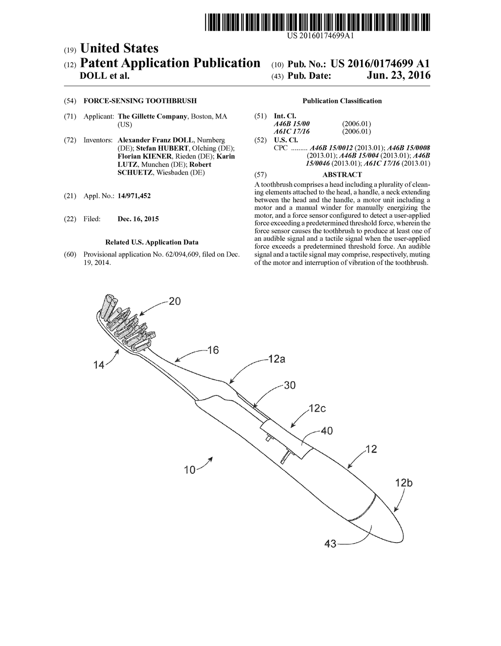 FORCE-SENSING TOOTHBRUSH - diagram, schematic, and image 01