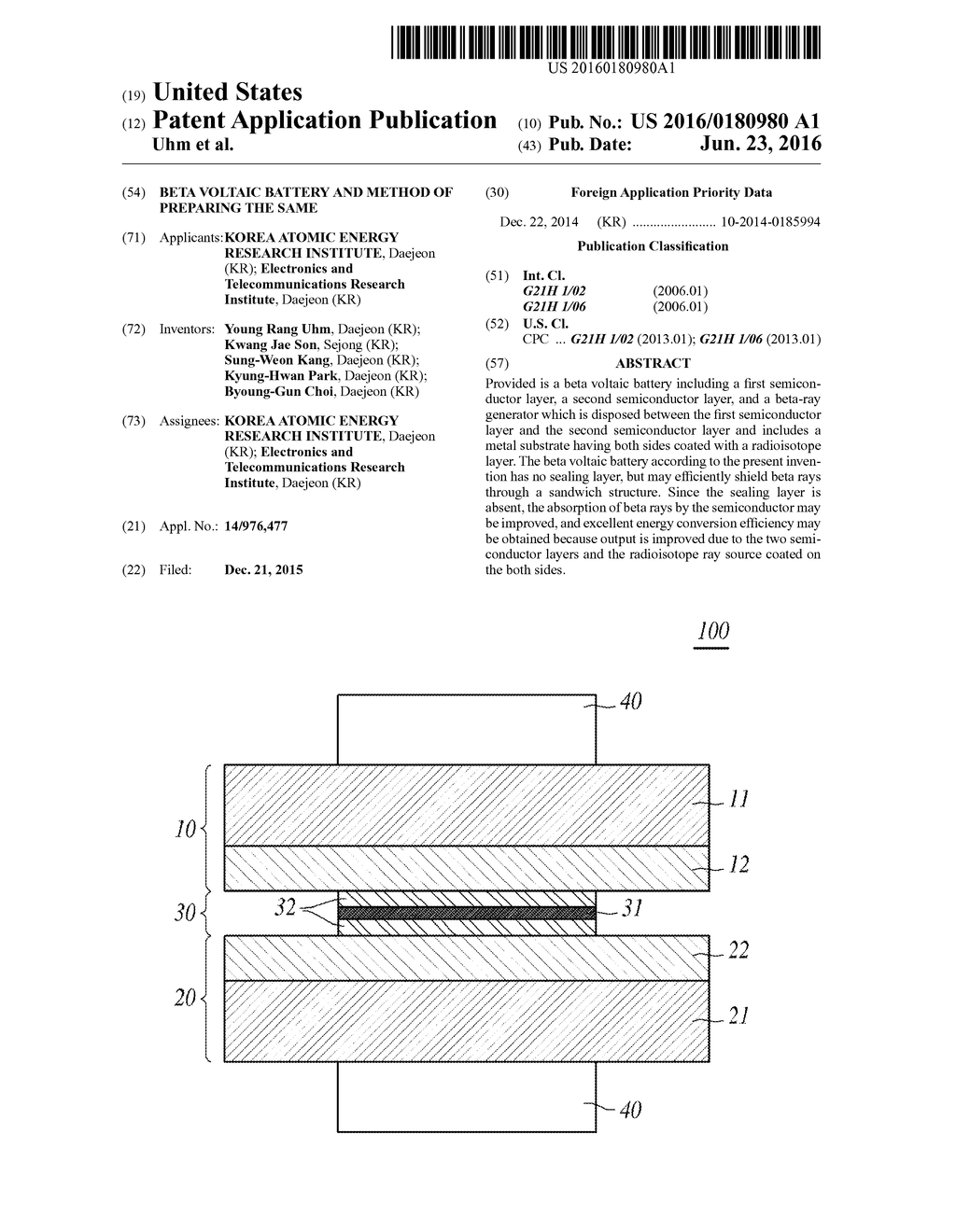 BETA VOLTAIC BATTERY AND METHOD OF PREPARING THE SAME - diagram, schematic, and image 01