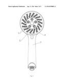 Water Outlet Structure for Generating Cone Shaped Water and A Shower Head     Mounting the Same diagram and image